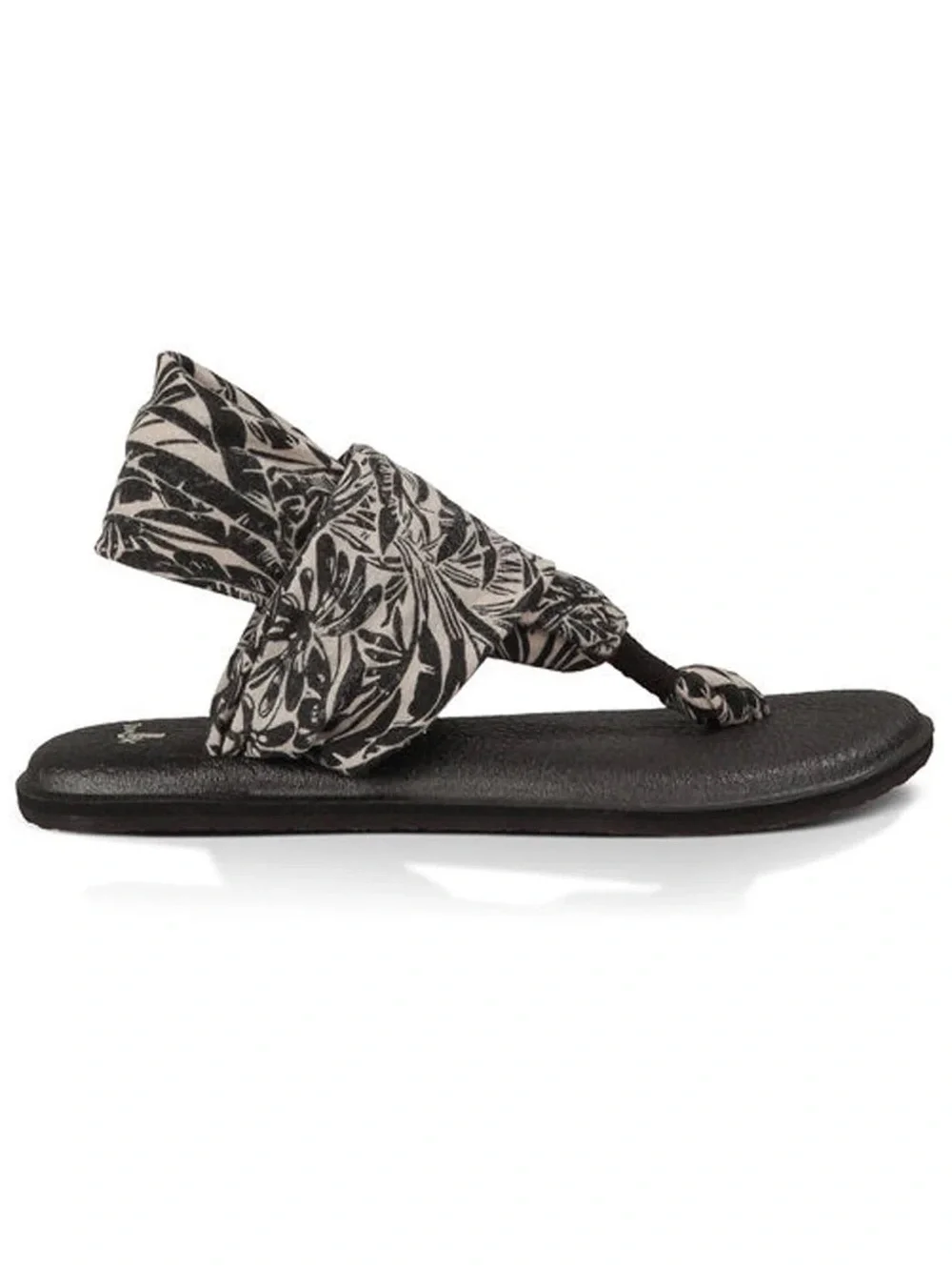 Sanuk Black White Hawaii Yoga Sling 2 Sandals